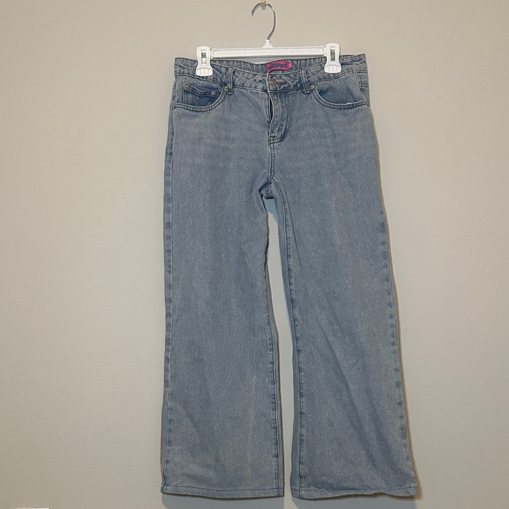 Edikted Light Blue Low Rise Baggy Jeans